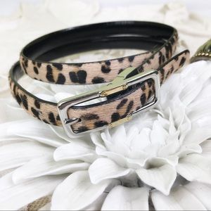 Ralph Lauren skinny belt leopard print & black